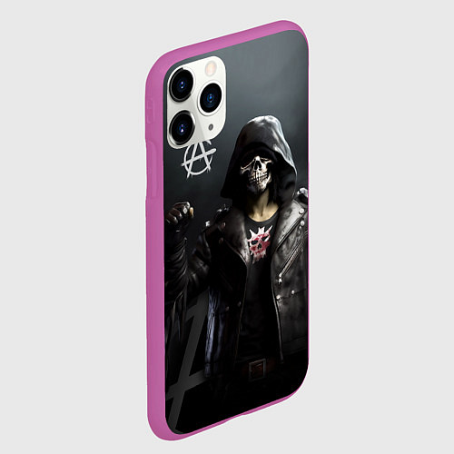 Чехол iPhone 11 Pro матовый Зомби анархист / 3D-Фиолетовый – фото 2