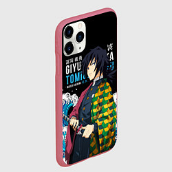 Чехол iPhone 11 Pro матовый Гиу Томиока на фоне волн, цвет: 3D-малиновый — фото 2