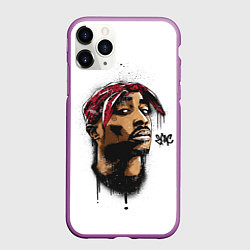 Чехол iPhone 11 Pro матовый 2Pac - Тупак Шакур, цвет: 3D-фиолетовый
