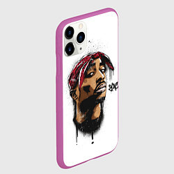 Чехол iPhone 11 Pro матовый 2Pac - Тупак Шакур, цвет: 3D-фиолетовый — фото 2