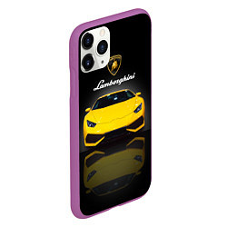 Чехол iPhone 11 Pro матовый Итальянский суперкар Lamborghini Aventador, цвет: 3D-фиолетовый — фото 2