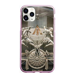 Чехол iPhone 11 Pro матовый Знаки братства ассасинов, цвет: 3D-розовый