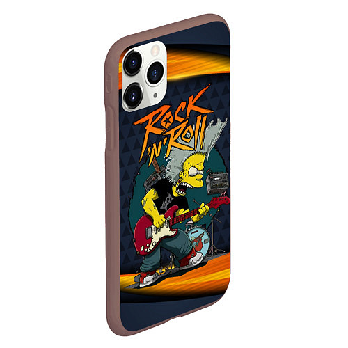 Чехол iPhone 11 Pro матовый Simpsons RocknRoll / 3D-Коричневый – фото 2