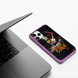 Чехол iPhone 11 Pro матовый Rocknroll simpsons, цвет: 3D-фиолетовый — фото 2