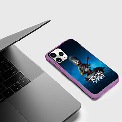 Чехол iPhone 11 Pro матовый Simpson rock, цвет: 3D-фиолетовый — фото 2