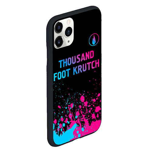 Чехол iPhone 11 Pro матовый Thousand Foot Krutch - neon gradient: символ сверх / 3D-Черный – фото 2