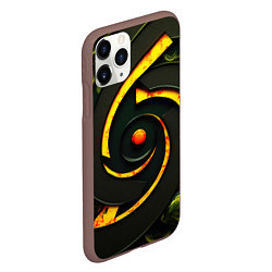 Чехол iPhone 11 Pro матовый Круговорот текстур, цвет: 3D-коричневый — фото 2