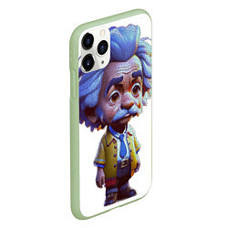 Чехол iPhone 11 Pro матовый Ученый Альберт, цвет: 3D-салатовый — фото 2