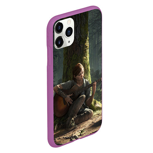Чехол iPhone 11 Pro матовый Элли с гитарой / 3D-Фиолетовый – фото 2
