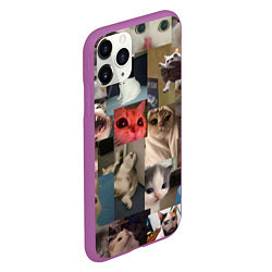 Чехол iPhone 11 Pro матовый Мемные котики, цвет: 3D-фиолетовый — фото 2