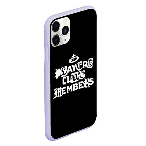 Чехол iPhone 11 Pro матовый Obladaet - players club members надпись / 3D-Светло-сиреневый – фото 2