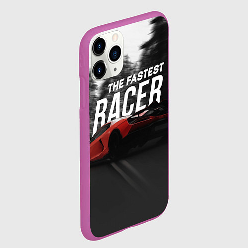 Чехол iPhone 11 Pro матовый The fastest racer / 3D-Фиолетовый – фото 2