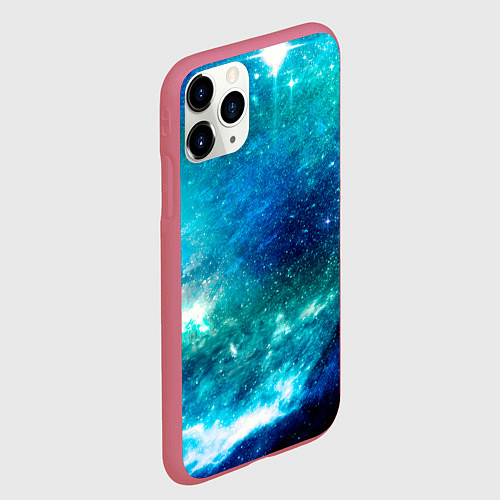 Чехол iPhone 11 Pro матовый Звёздная Вселенная / 3D-Малиновый – фото 2