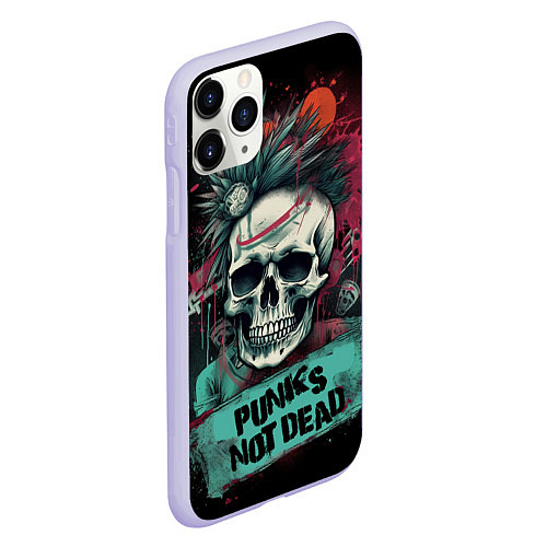 Чехол iPhone 11 Pro матовый Punks not dead / 3D-Светло-сиреневый – фото 2