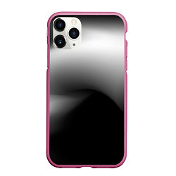 Чехол iPhone 11 Pro матовый Градиент черный, цвет: 3D-малиновый