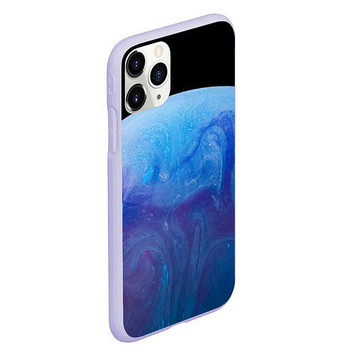 Чехол iPhone 11 Pro матовый Часть красочной планеты и космос / 3D-Светло-сиреневый – фото 2