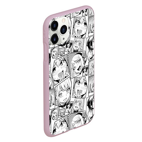 Чехол iPhone 11 Pro матовый Anime hentai ahegao / 3D-Розовый – фото 2