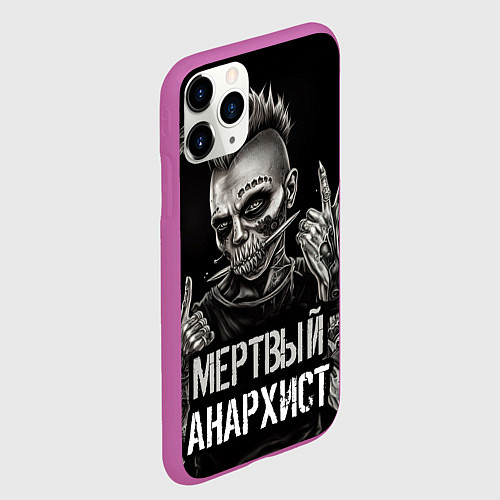 Чехол iPhone 11 Pro матовый Мертвый анархист панк / 3D-Фиолетовый – фото 2