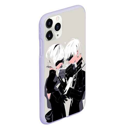 Чехол iPhone 11 Pro матовый Йорха-2B и Йорха-9S / 3D-Светло-сиреневый – фото 2