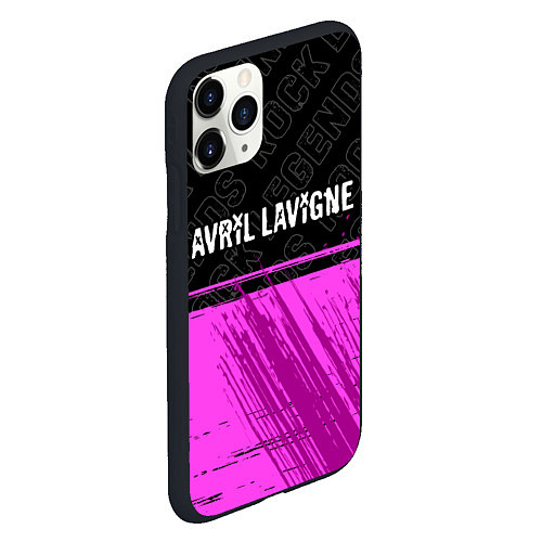 Чехол iPhone 11 Pro матовый Avril Lavigne rock legends: символ сверху / 3D-Черный – фото 2