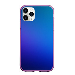 Чехол iPhone 11 Pro матовый Тёмно-синий градиент, цвет: 3D-фиолетовый