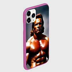 Чехол iPhone 11 Pro матовый Арнольд Шварценеггер железный арни, цвет: 3D-фиолетовый — фото 2