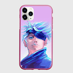 Чехол iPhone 11 Pro матовый Магическая битва Годжо Сатору, цвет: 3D-малиновый