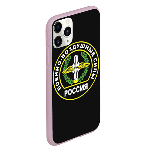 Чехол iPhone 11 Pro матовый ВВС - Россия / 3D-Розовый – фото 2