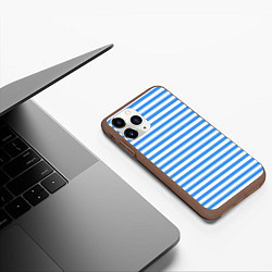 Чехол iPhone 11 Pro матовый Тельняшка васильковая ВДВ, цвет: 3D-коричневый — фото 2