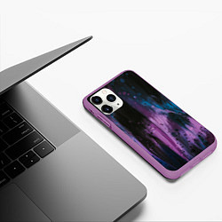 Чехол iPhone 11 Pro матовый Фиолетовые абстрактные тени, цвет: 3D-фиолетовый — фото 2