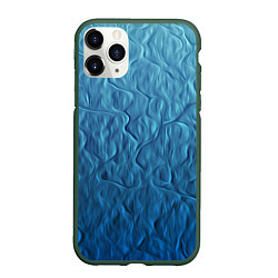 Чехол iPhone 11 Pro матовый Волнистый узор, цвет: 3D-темно-зеленый