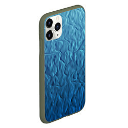 Чехол iPhone 11 Pro матовый Волнистый узор, цвет: 3D-темно-зеленый — фото 2