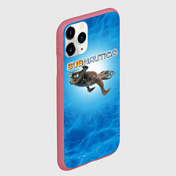 Чехол iPhone 11 Pro матовый Subnautica приключение, цвет: 3D-малиновый — фото 2