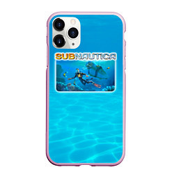 Чехол iPhone 11 Pro матовый Subnautica приключение, цвет: 3D-розовый