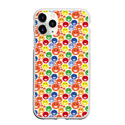 Чехол iPhone 11 Pro матовый Смайлы-пузырьки, цвет: 3D-белый