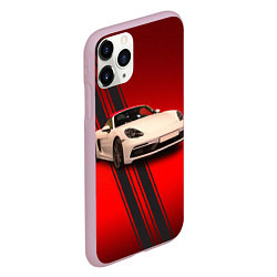 Чехол iPhone 11 Pro матовый Немецкий спортивный автомобиль Porsche, цвет: 3D-розовый — фото 2