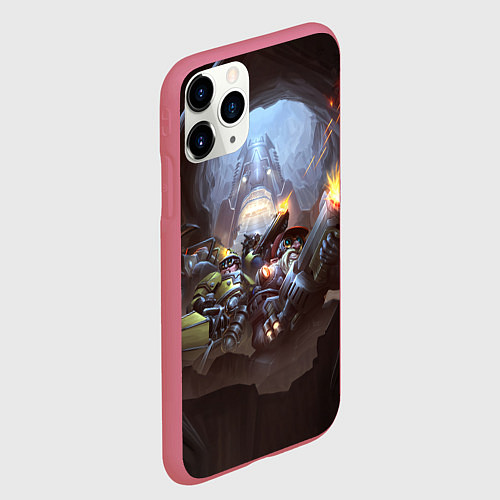 Чехол iPhone 11 Pro матовый Team Deep Rock Galactic / 3D-Малиновый – фото 2
