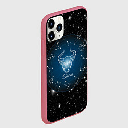 Чехол iPhone 11 Pro матовый Телец знак зодиака на звездном небе, цвет: 3D-малиновый — фото 2