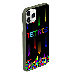 Чехол iPhone 11 Pro матовый Falling blocks tetris, цвет: 3D-темно-зеленый — фото 2