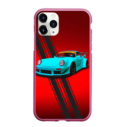 Чехол iPhone 11 Pro матовый Немецкий спортивный автомобиль Porsche 911