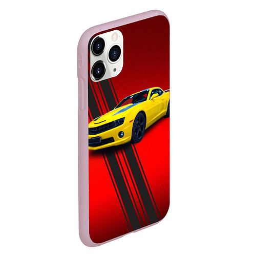 Чехол iPhone 11 Pro матовый Спортивный американский автомобиль Chevrolet Camar / 3D-Розовый – фото 2