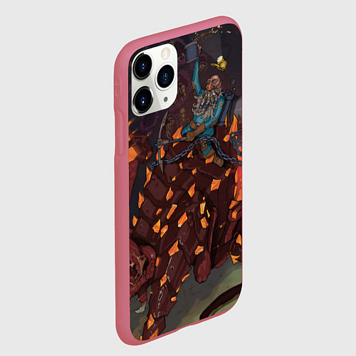 Чехол iPhone 11 Pro матовый Deep Rock Galactic Скаут верхом на монстре / 3D-Малиновый – фото 2