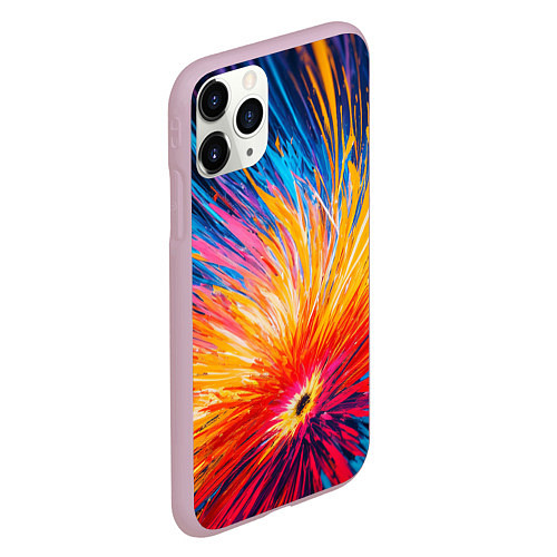 Чехол iPhone 11 Pro матовый Абстрактный цветок / 3D-Розовый – фото 2