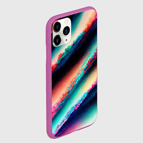 Чехол iPhone 11 Pro матовый Абстрактный след / 3D-Фиолетовый – фото 2