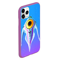 Чехол iPhone 11 Pro матовый Subnautica инопланетная рыба, цвет: 3D-фиолетовый — фото 2