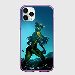Чехол iPhone 11 Pro матовый Subnautica русалка, цвет: 3D-фиолетовый
