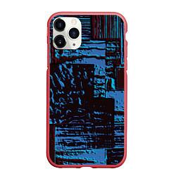 Чехол iPhone 11 Pro матовый Рельеф камня, цвет: 3D-красный
