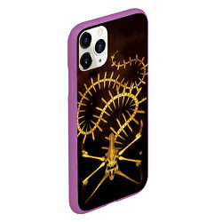 Чехол iPhone 11 Pro матовый Subnautica скелет морского чудовища, цвет: 3D-фиолетовый — фото 2