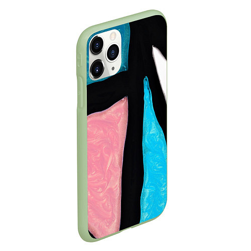 Чехол iPhone 11 Pro матовый Переливы красок / 3D-Салатовый – фото 2