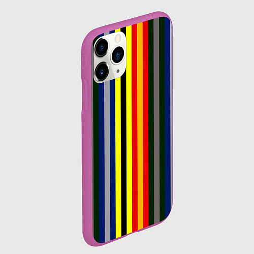 Чехол iPhone 11 Pro матовый Полосы школа чародейства и волшебства / 3D-Фиолетовый – фото 2